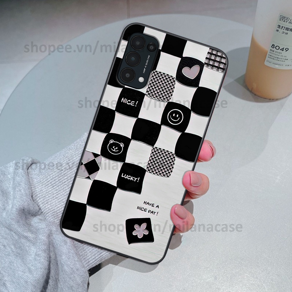 Ốp Oppo Reno5 4G / Reno5 5G / Reno 5 in hình caro trái tim siêu đẹp, siêu nét đầy phong cách cá tính