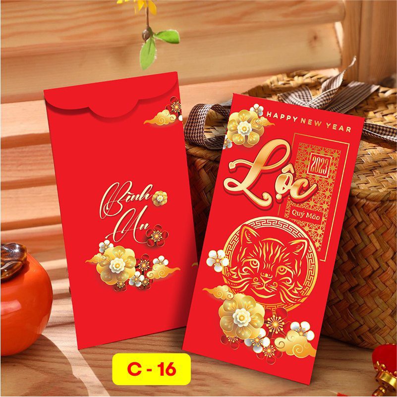 Bao Lì Xì Độc Lạ Chất Giấy C150 Xịn Cứng Giá Sỉ Rẻ Màu Đỏ Đẹp Tết 2023 Hoạt Hình Con Mèo Cute Dễ Thương Thần Tài Tiền Đô