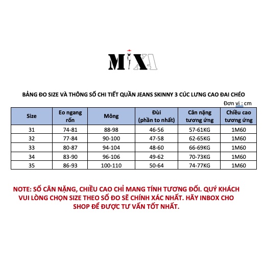 Quần jean skinny nữ vải cao cấp bigsize 3 cúc lưng cao đai chéo dài 98cm co giãn tốt