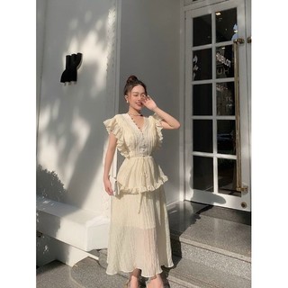 Váy xòe dáng dài tay bèo V147