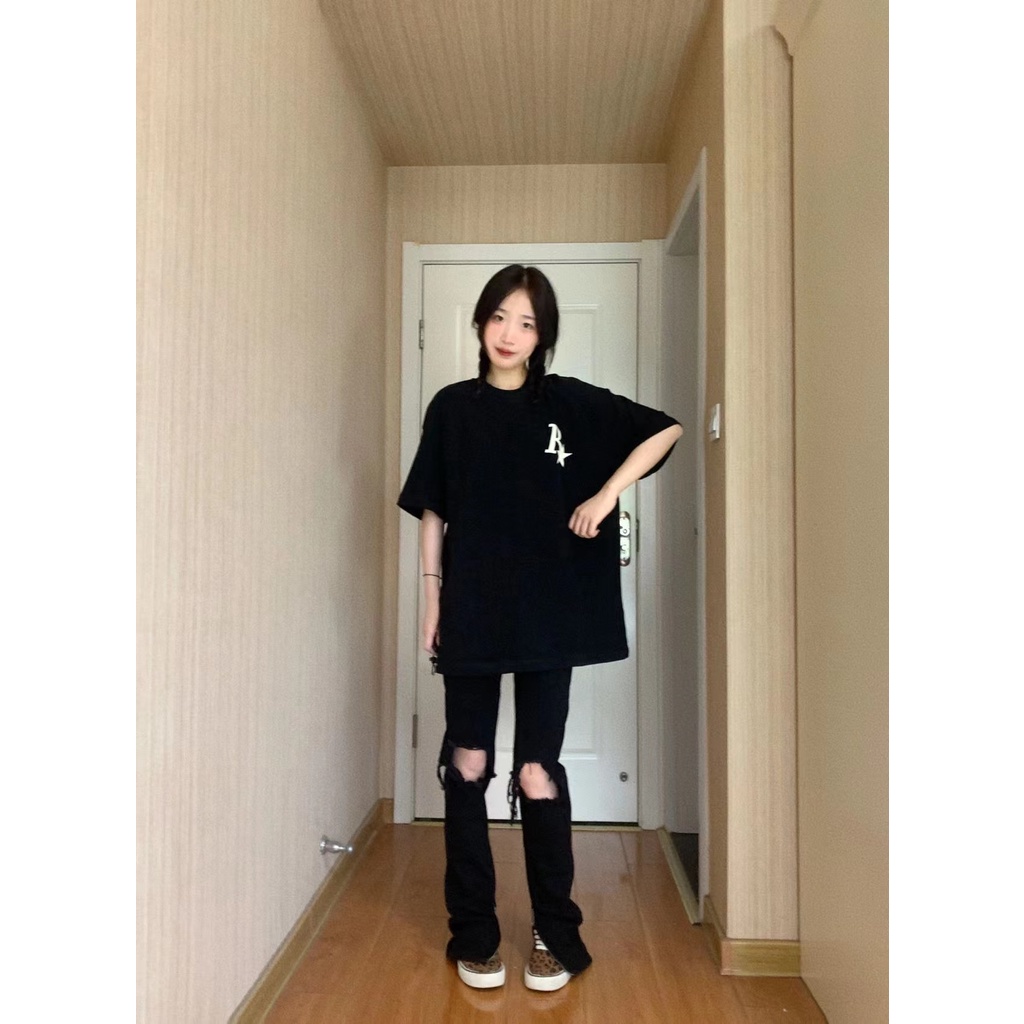 NRVP Áo Thun Unisex Mùa Hè Dáng Suông Tay Cộc Phong Cách Hàn Quốc Cho Nam Nữ