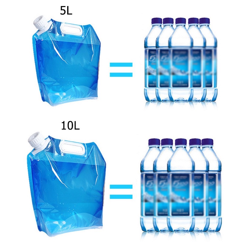Túi Đựng Nước Mềm Dung Tích 5L / 10L Có Thể Gấp Gọn Tiện Dụng Khi Đi Cắm Trại