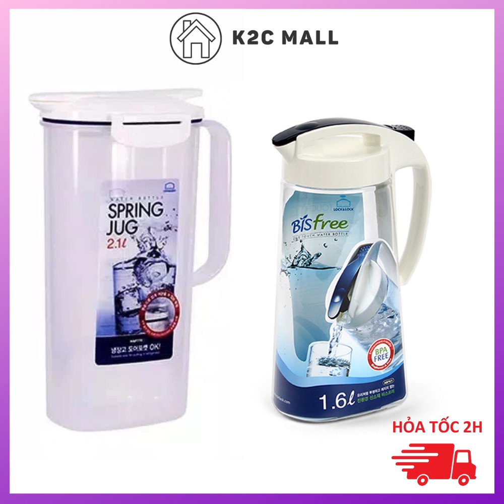Bình Đựng Nước 1.6L 2l 2,1L Lock&lock Spring Jug Nhựa Tritan Bisfree One Touch HAP770 ABF631 ABF632 - K2Cmall