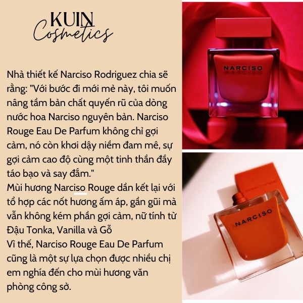 Nước hoa nữ hương phấn Narciso Rouge EDP 90ml- Hương Narciso sang trọng ngọt ngào quyến rũ lưu hương lâu