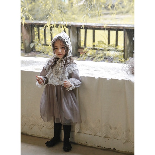 Váy Princess mix ren siu xinh bé gái