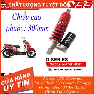 Phuộc YSS Thái Lan xe Mio/Click 110/Luvias/Scoopy/ Honda Beat 110cc G-Series (Bình Dầu Ngược)