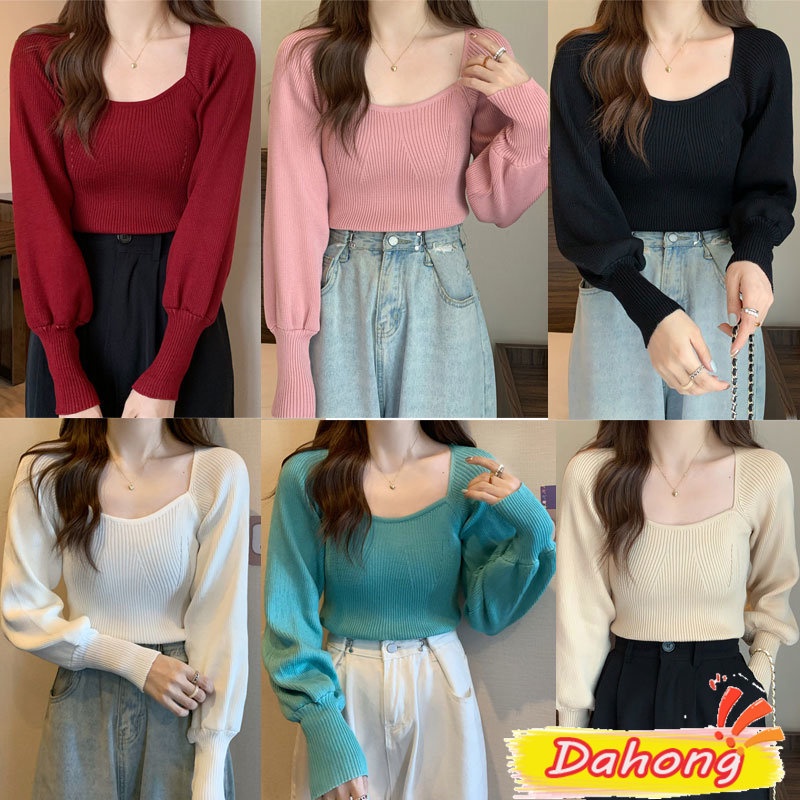Chili _ koko J136 ️ Áo Sơ Mi Dệt Kim Áo Len Dài Tay Màu Trơn Thoải Mái Khi Mặc Không Quá Dày Vải Rất