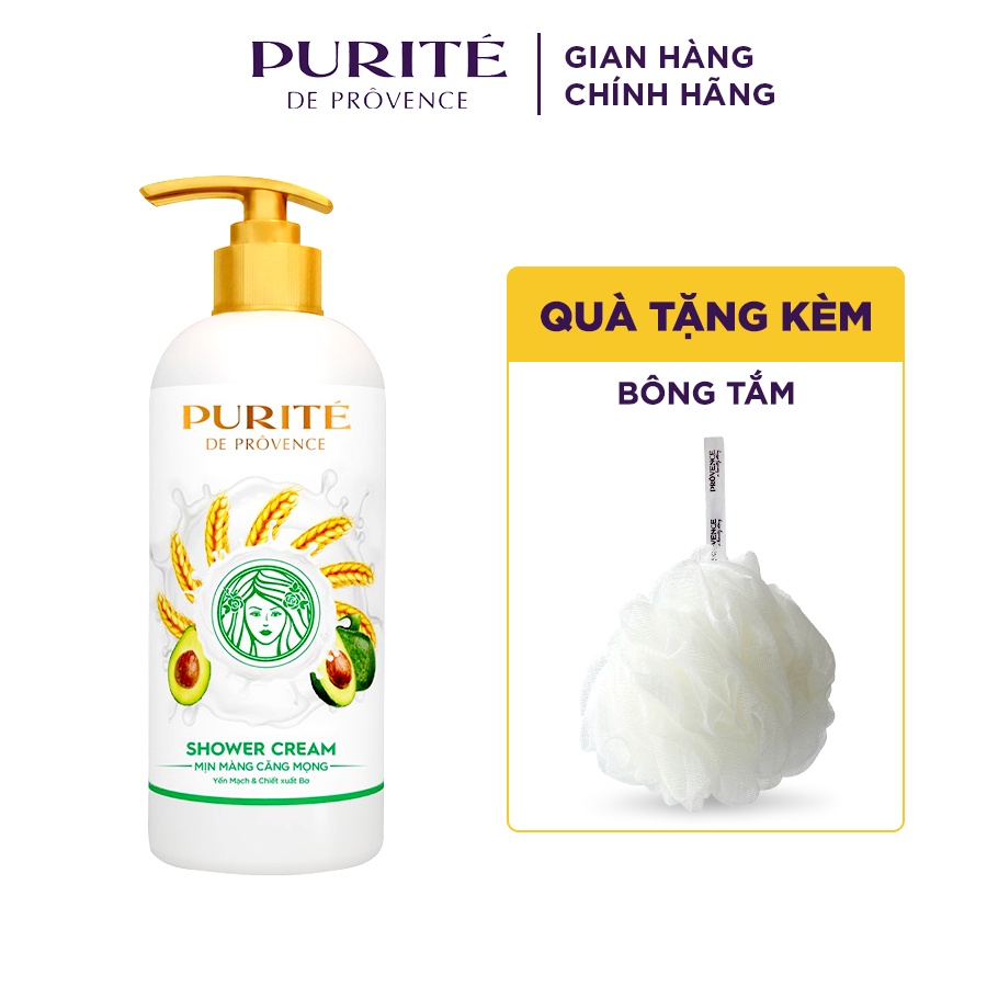 Kem Tắm Purite Dưỡng Da Mịn Màng Căng Mọng Từ Yến Mạch & Chiết Xuất Bơ 570ml/830ml