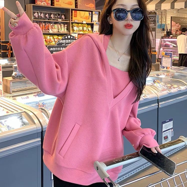 Áo Hoodie Cổ Yếm Phong Cách Nhật Bản Thời Trang Thu Đông Mới