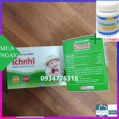 Combo Vitamin B1 chai 100 viên+ [ Chính hãng ] Chất xơ tự nhiên ÍCH NHI - bé hết táo