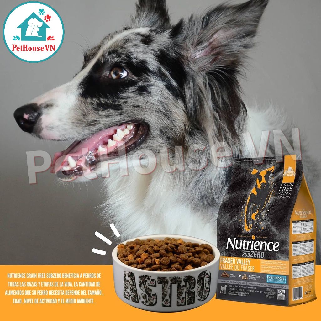 NUTRIENCE SUBZERO DOG - Túi 500G Thức Ăn Hạt Cho Chó Vị Gà Tây, Cá Hồi & Rau Củ Quả Hàng Chính Hãng