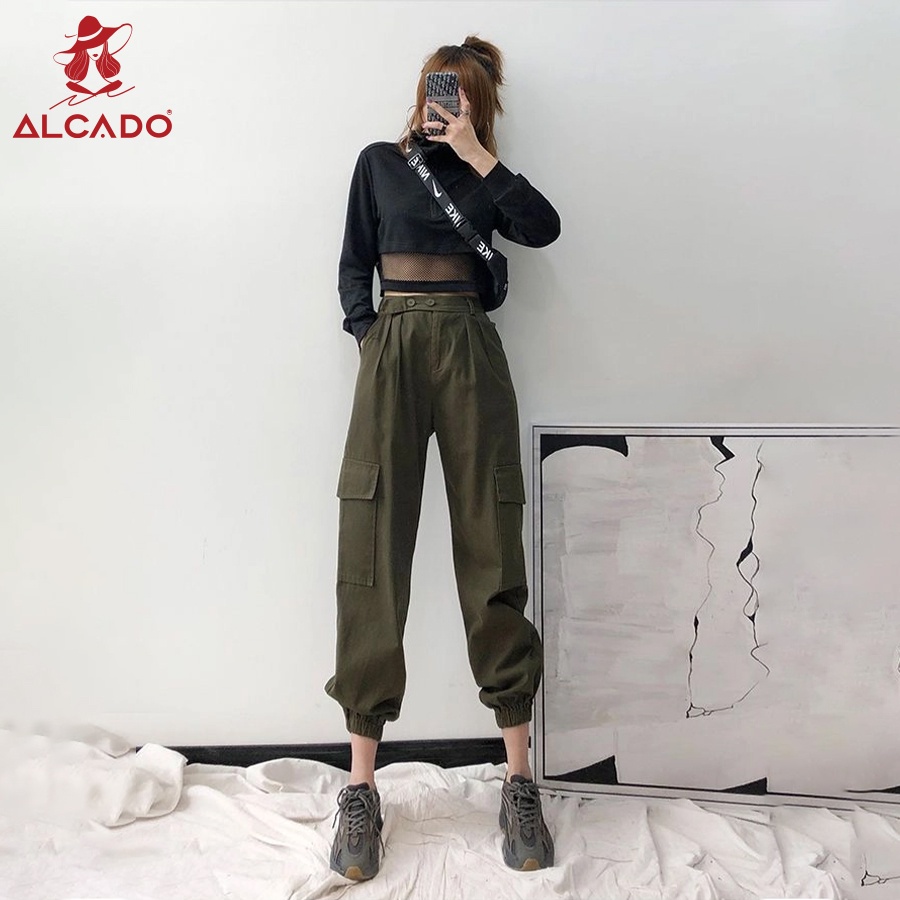 Quần jogger nữ Kaki Tuyết dãn ống bó đẹp 2 túi hông VNXK cao cấp