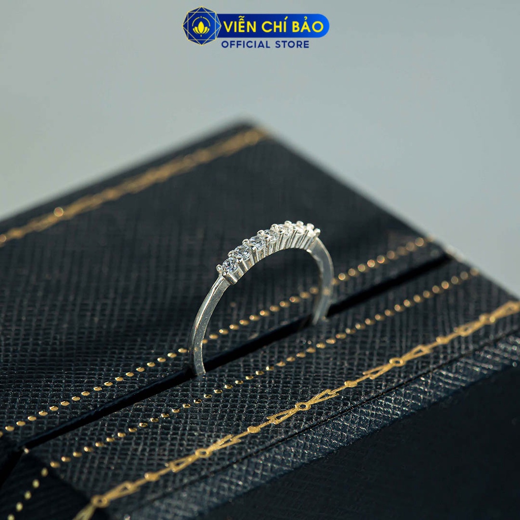 Nhẫn bạc nữ một dải đá chất liệu bạc 925 thời trang phụ kiện trang sức Viễn Chí Bảo N400853