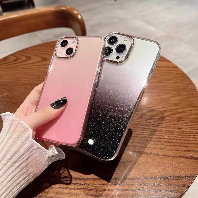 Ốp Điện Thoại iPhone 14 13 12 11 Pro max 14 plus PC case ốp lưng điện thoại iphone 14 promax Màu Gradient Lấp Lánh Sang Trọng Chống Sốc Cho iP 14 Plus 13 12 11 Pro max