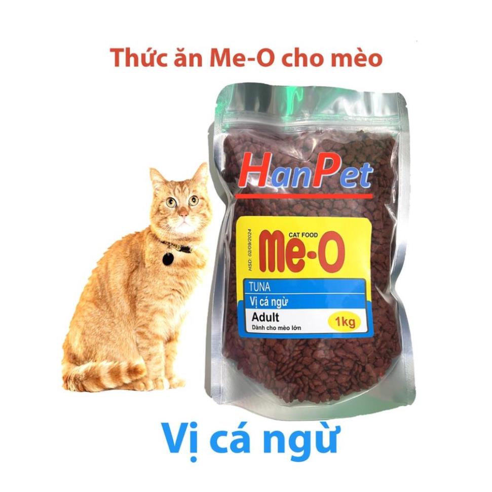 (Túi 1kg) ORGO Thức ăn mèo Me- o vị cá ngừ hải sản cá thu đồ ăn hạt dành cho mèo lớn trên 1 năm tuổi