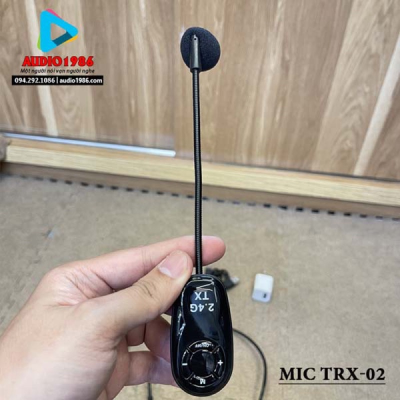 Mic không dây TRX-02 2.4G wireless quàng tai cho Loa Âm Ly, Máy Trợ giảng, loa kéo