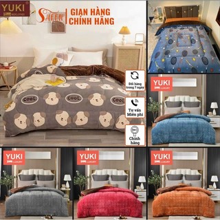 Chăn lông cừu nỉ YuKi tem mác chính hãng nhập khẩu cao cấp