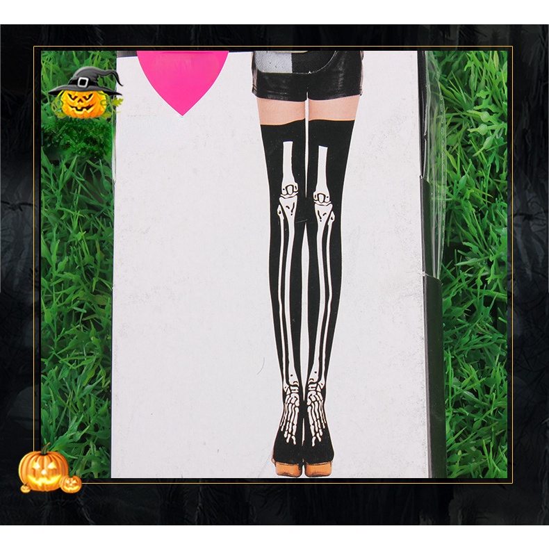 Halloween Knee Socks Girls New Skeleton Nurse Bleeding Stockings Fashion Personality Role Costume Accessories Women Socks