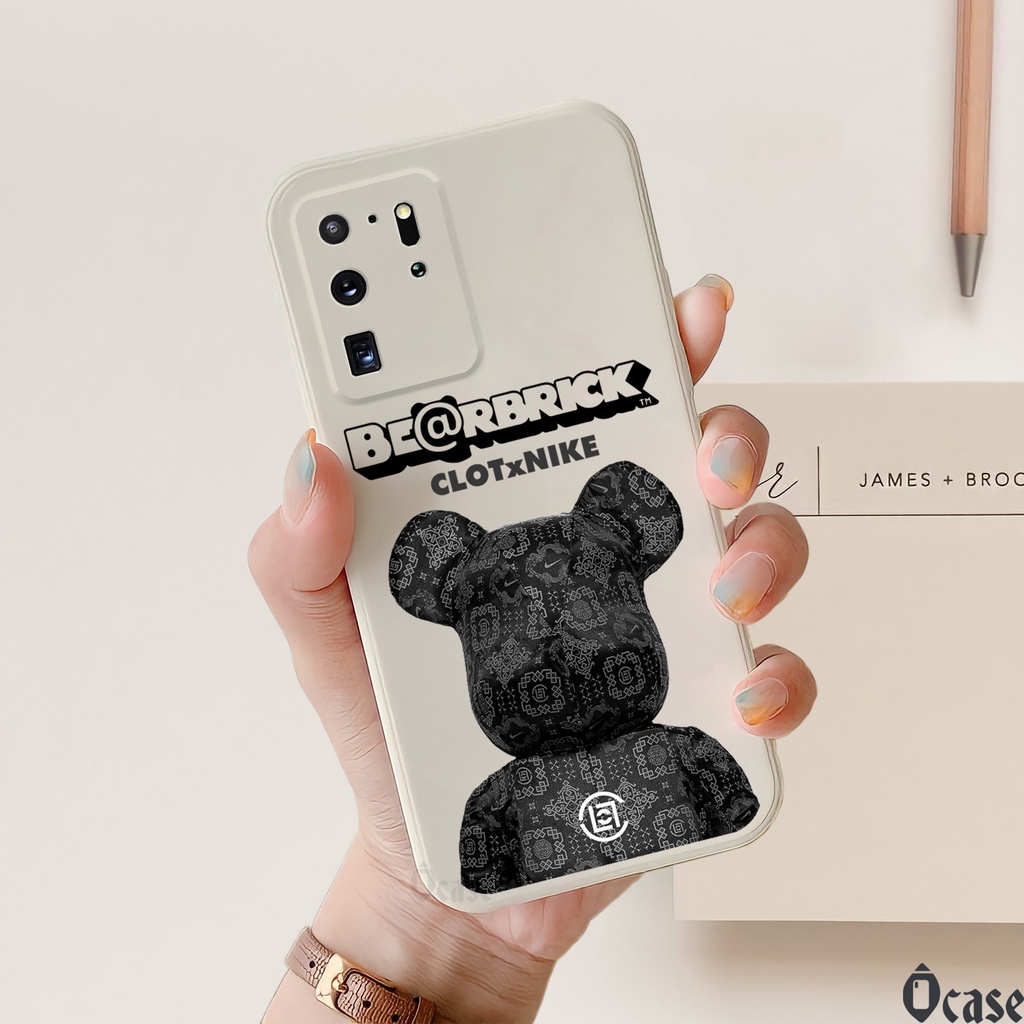 Ốp lưng Samsung S20 Ultra in hình gấu  cạnh viền vuông có bảo vệ camera