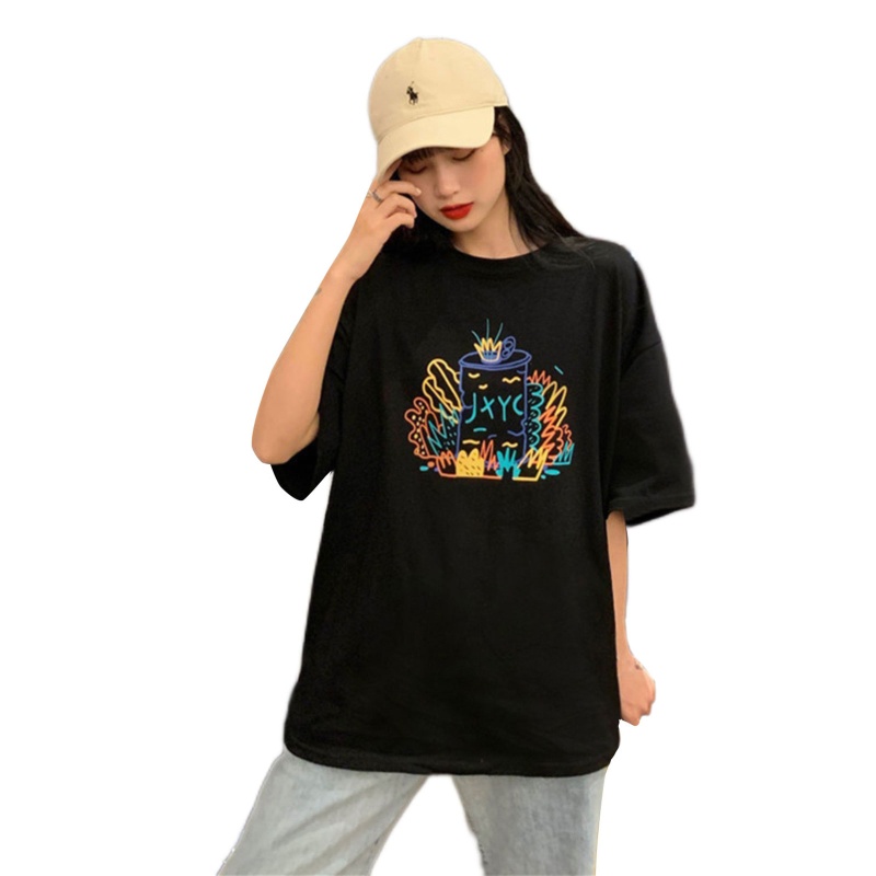 Áo Thun Nữ Tay Ngắn Cổ Tròn In Hình Cá Tính