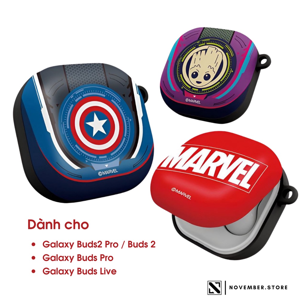 Ốp case cho Galaxy Buds2 Pro / Buds Pro / Buds 2 / Buds Live - Marvel Series - Tặng kèm móc khóa - Made in Korea