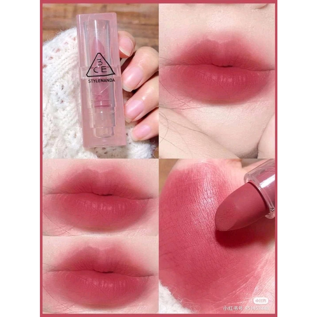 Son Môi 3CE Thỏi Soft Matte Lipstick Hazy Rose Màu Hồng Khô Cổ Điển Ngọt Ngào Mơ Mộng