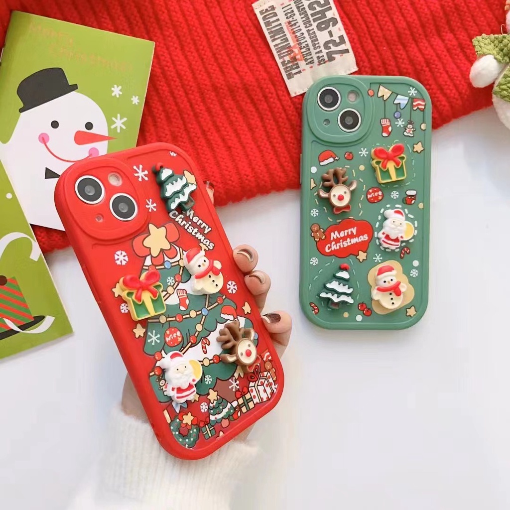Ốp Điện Thoại In Hình Ông Già Noel 3D Cho IPhone 14 14Pro Max 14Plus 13 Pro Max 12 12 Pro Max 11 11 Pro Max XSMax XR X XS 8 7 Plus