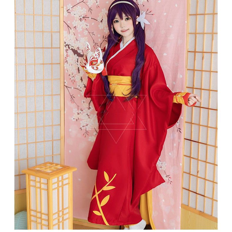 Trang Phục Hóa Trang Nhân Vật Yasha Baixuequan Kimono Đỏ Yukata