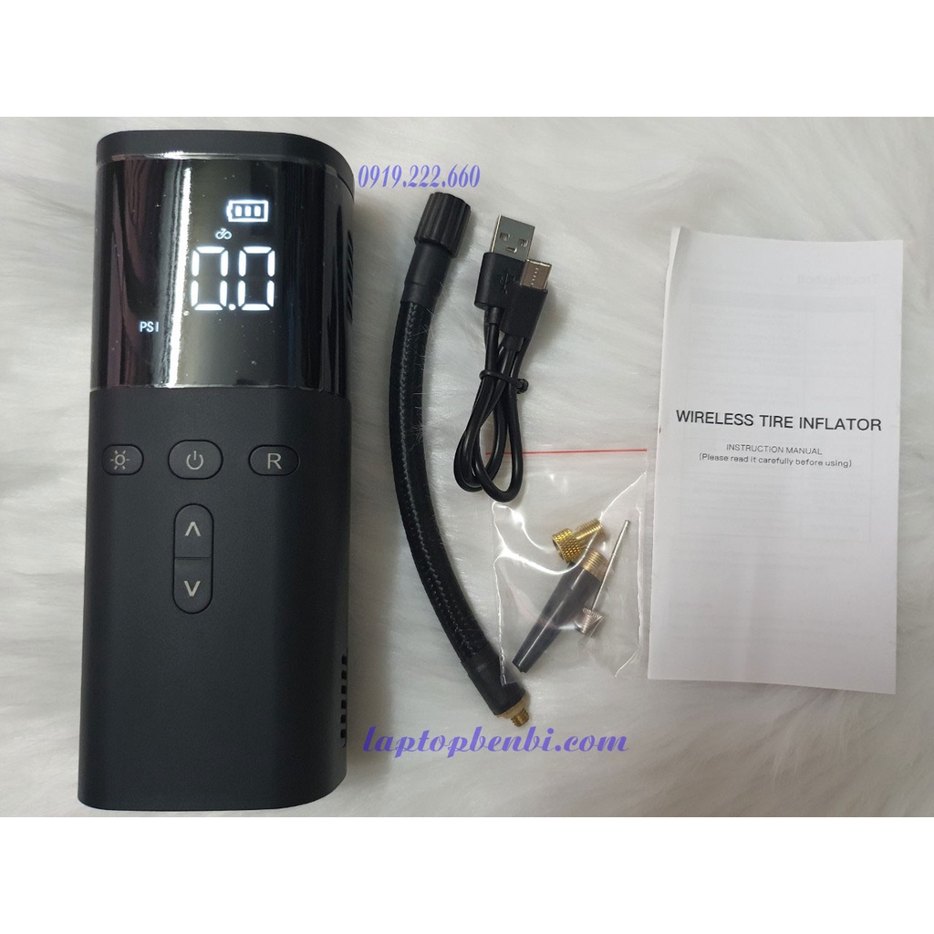 Máy bơm lốp bánh xe ô tô, xe máy, xe đạp đa năng, kiêm sạc dự phòng, đèn pin cứu hộ