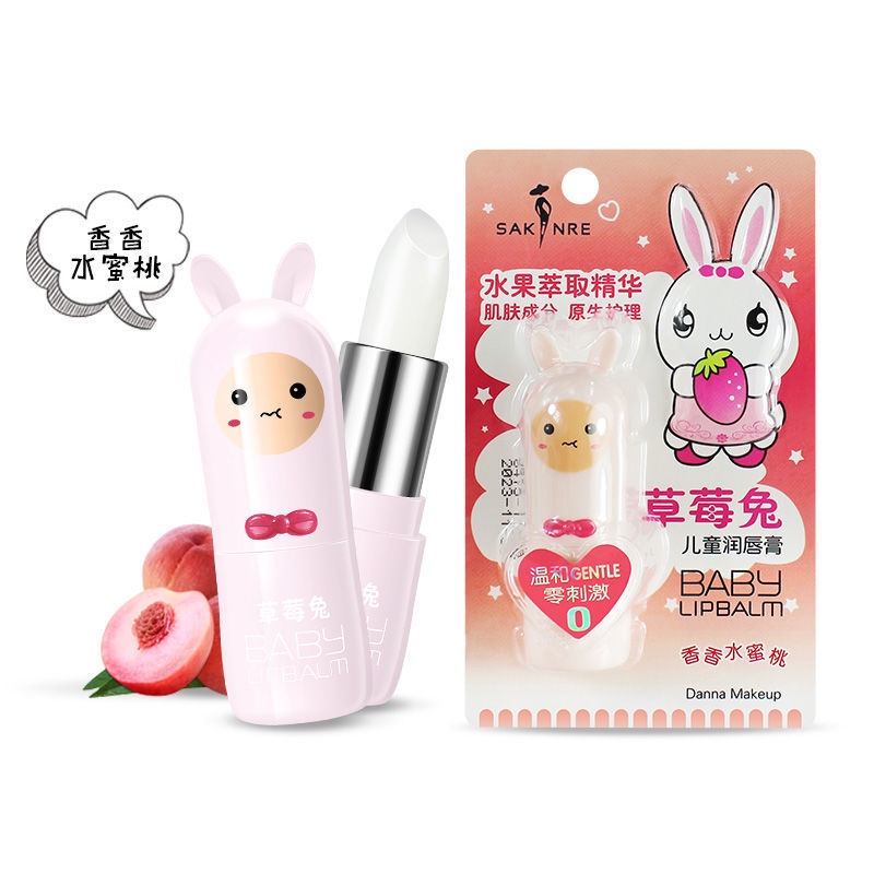 Son Dưỡng Môi Vị Đào / Dâu Tây / Đào Không Màu Dưỡng Ẩm Chống Khô Môi kem dưỡng ẩm cho bé sữa dưỡng ẩm chăm sóc cơ thể bé đồ dùng cho bé sơ sinh dưỡng ẩm cho bé dầu thơm cho bé bé cosmetics dưỡng toàn thân 10.22