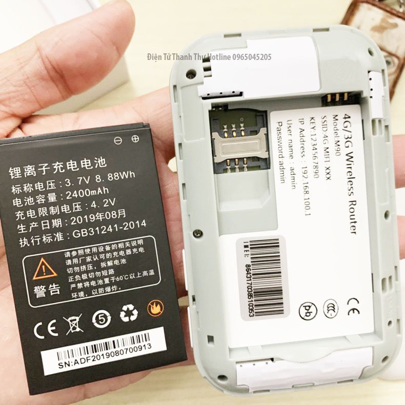 Pin 2400mAh tương thích sử dụng cho cục phát wifi MF80/A800/ A900/ M80/ M89/ M88/ M90/ M100/RS803/C08