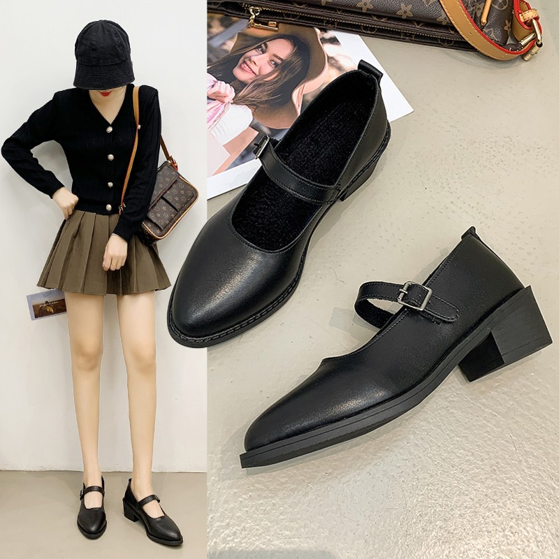 Giày Búp Bê Mũi Nhọn Gót Vuông Thoáng Khí Phong Cách Mary Jane Mocha Paris Thời Trang Đơn Giản Giá Rẻ Dễ Phối Đồ Cho Nữ- Giày Lười Thể Thao Đế Bằng Chống Trượt Dành Cho Nữ