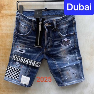 QUẦN SỌT SHORT LỬNG JEAN NAM CHẤT BÒ XANH ĐẬM THÊU CARO CUTE -DB 74 - DUBAI FASHION