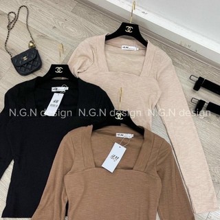 Áo thun borip cổ vuông dài tay cá tính ttsla0928