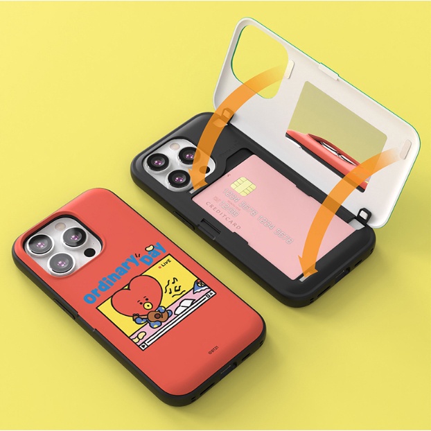 Ốp Điện Thoại Họa Tiết Bt21 Có Ngăn Đựng Thẻ Từ Tính Cho Iphone 14 14Pro Iphone13 13Pro Max 13Mini Iphone12 Iphone11