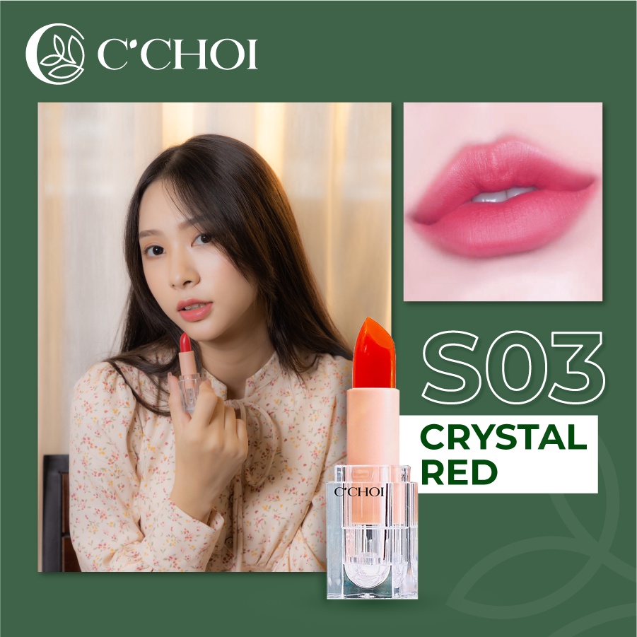 Son Dưỡng Môi Có Màu SAFFRON COLOR Dưỡng Ẩm Sâu Tạo Lớp Màu Tự Nhiên S03 - Crystal Red