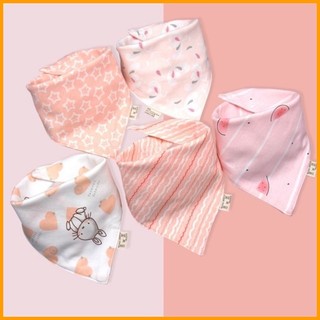 SET 5 Khăn yếm tam giác cotton hai lớp cao cấp có cúc bấm. HÀNG SẴN CAO CẤP