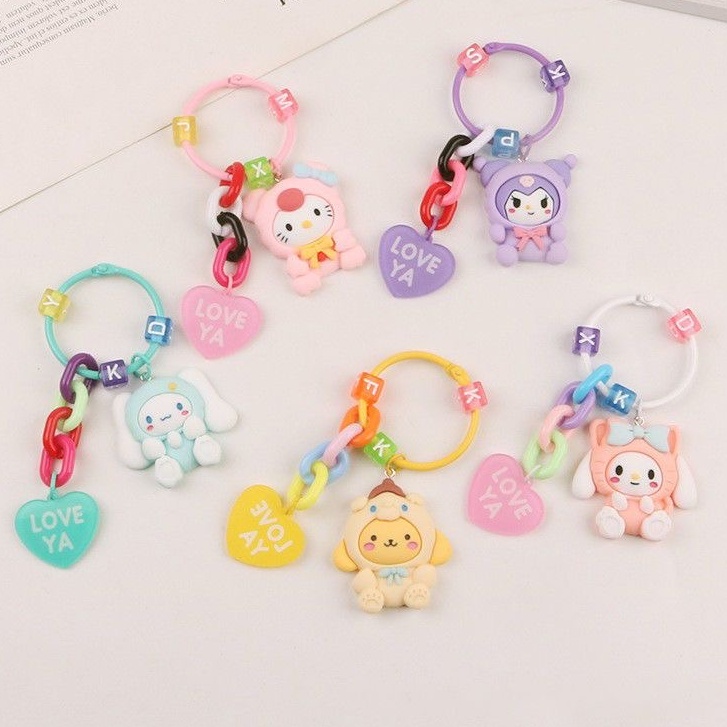 Móc Khóa Hoạt Hình Sanrio melody hello kitty Cinnamoroll dog PURIN Xinh Xắn Cho Điện Thoại Thông Minh