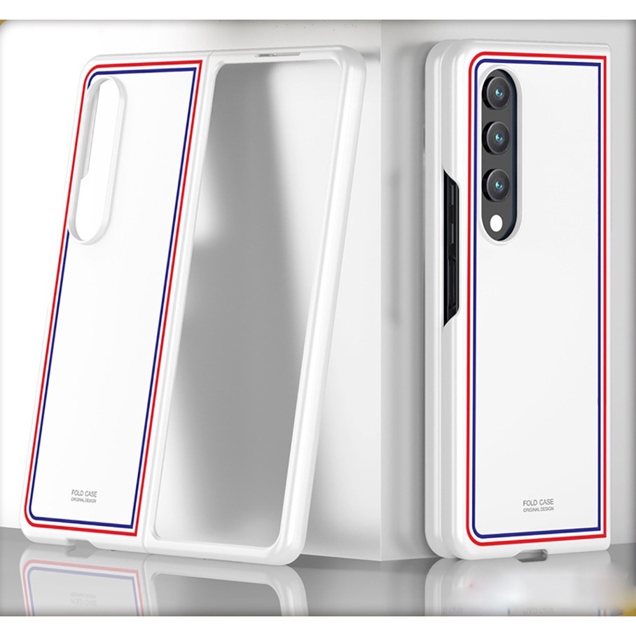 Ốp lưng chống sốc Likgus Browne luxury cho Samsung Galaxy Z Fold 3 / Z Fold 4 thiết kế họa tiết 3 sọc màu