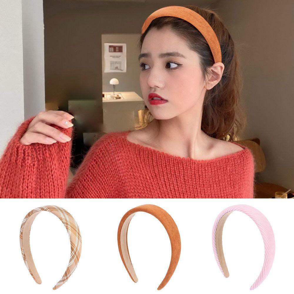 PINEVN Băng Đô Cài Tóc Bản Rộng Màu Sắc Đất Thời Trang Cho Nữ