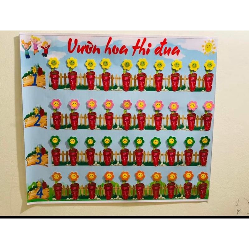 Vườn hoa thi đua kèm 40 hoa
