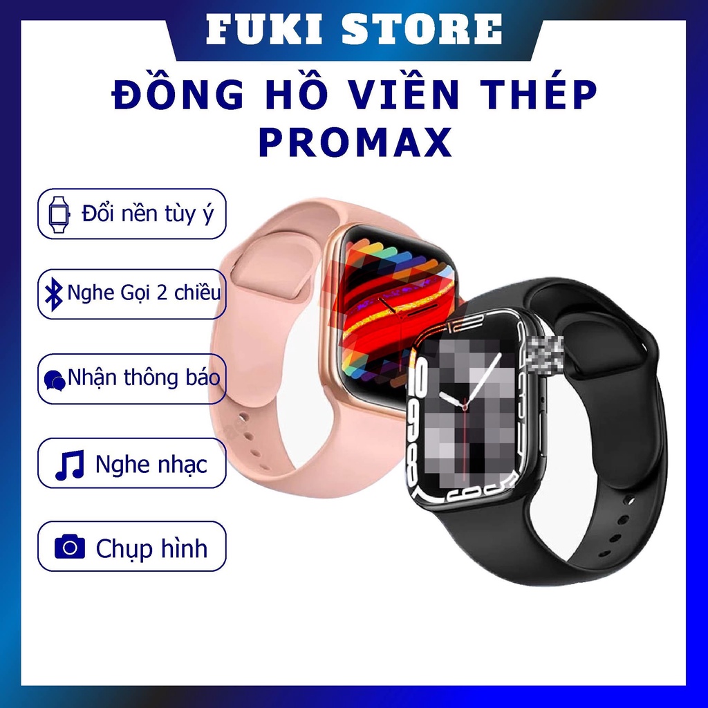 Đồng hồ thông minh viền thép sri7 I Đổi nền tùy ý I Kết nối bluetooth I Nghe gọi 2 chiều I Nhận thông báo I Sạc nam châm