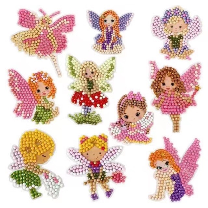 Tranh đính đá MINI nhỏ cho bé, tranh đá tự đính tự làm hình công chúa đẹp mắt dạng sticker