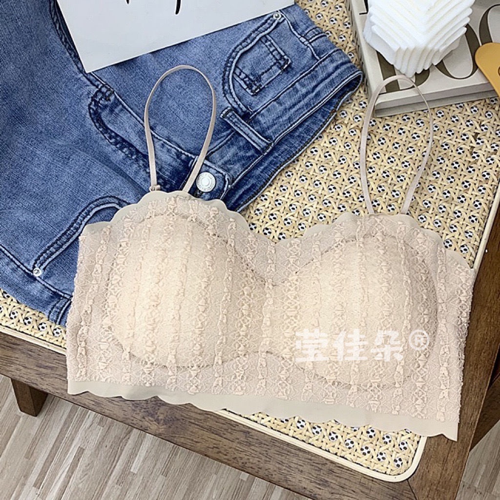 Áo Lót Lụa Phối Ren Hở Lưng Quyến Rũ Dành Cho Nữ