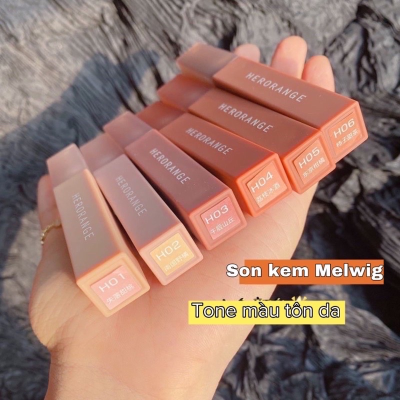 Son kem Heororange Color vỏ vuông sương lì mịn Mewlig