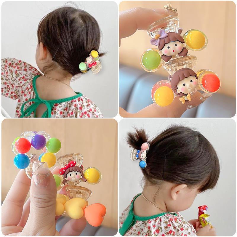 [follow giảm 2k] Kẹp tóc càng cua rainbow cho bé-mẹ  🌈 🌈 cô bé chibi,trái tim màu nude siêu xinh,hàn