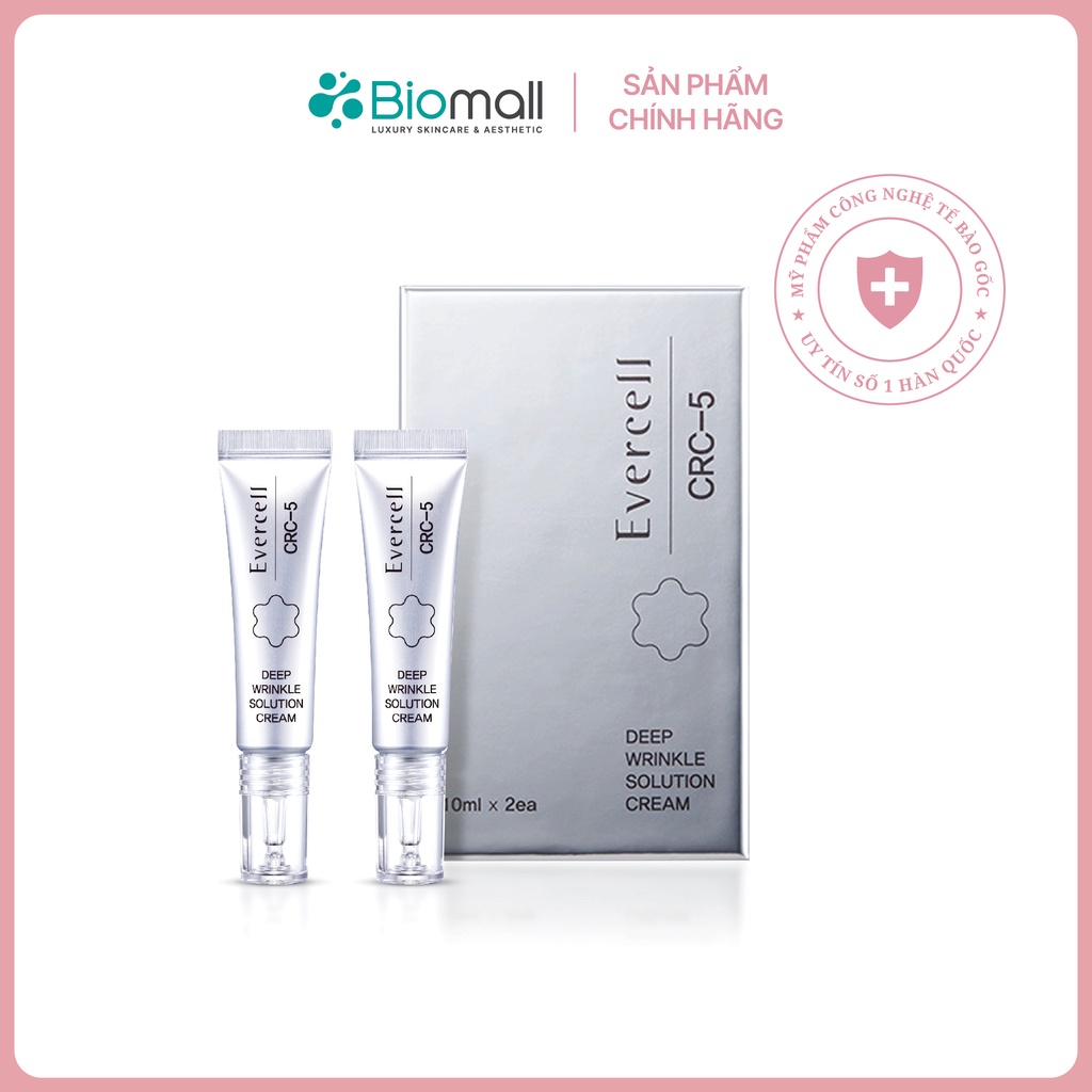 Kem mờ làm nếp nhăn sâu trong 60 giây dạng tuýp bạc CN Tế bào gốc Evecell Deep Wrinkle Solution Cream 10ml