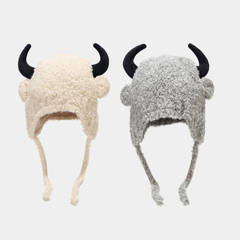 Mũ Len Trùm Tai Màu Sắc Nhã Nhặn Giữ Ấm Mùa Đông