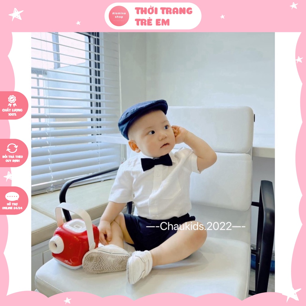 Set Bộ Áo Vết Cho Bé Trai Cao Cấp, Bộ 3 Chi Tiết Siêu Sang Chảnh Cho Trẻ, Size Từ 10-18kg