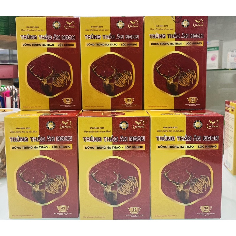 Trùng Thảo Ăn Ngon Hộp 34 viên Bồi Bổ Sức Khoẻ